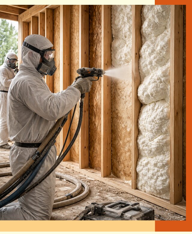 Утепление каркасного дома ППУ в Новошахтинске от 2916 руб./м2 — работа под ключ | ТепломастерНвш