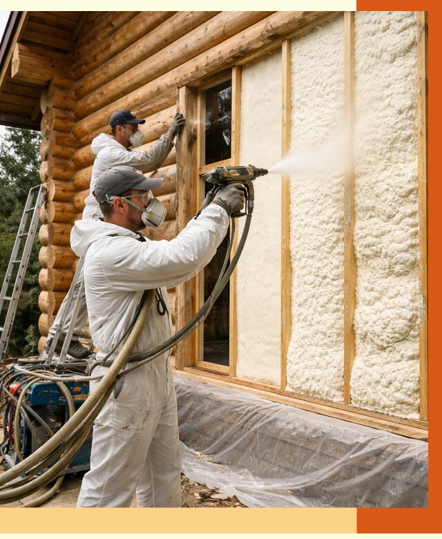 Утепление деревянного дома ППУ в Новошахтинске от 4375 руб/м2 | ТепломастерНвш — под ключ