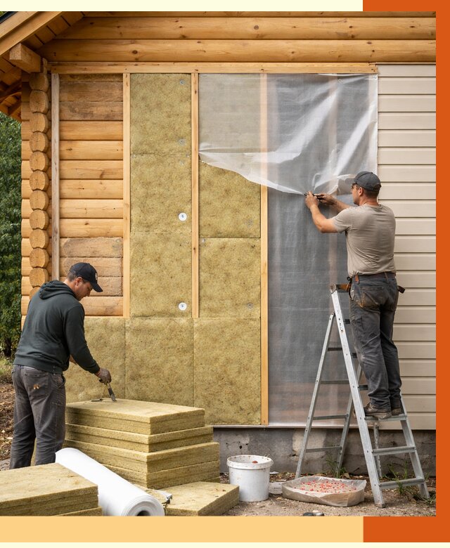 Утепление дома из бруса в Новошахтинске от 3906 руб./м2 — работы под ключ | ТепломастерНвш