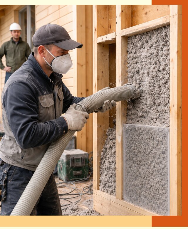 Утепление дома из бруса эковатой в Новошахтинске от 1927 руб/м2 | ТепломастерНвш