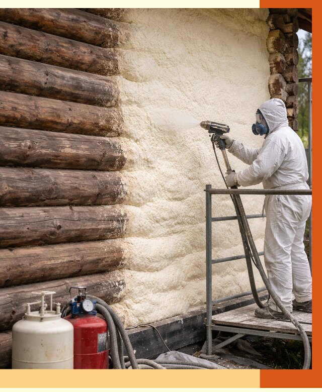 Утепление бревенчатого дома ППУ в Новошахтинске под ключ от 6510 руб. | ТепломастерНвш