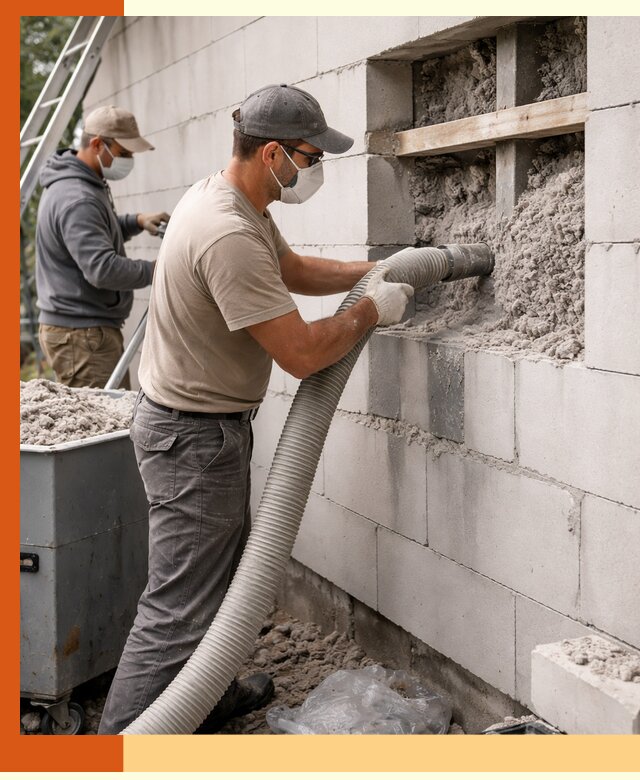 Утепление дома из газобетона эковатой в Новошахтинске