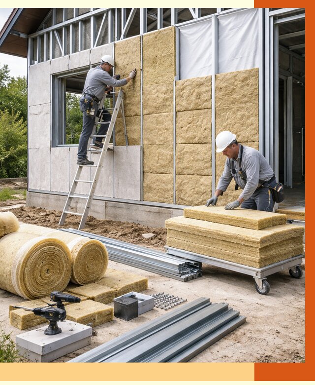 Утепление дома из ЛСТК в Новошахтинске от 5416 руб./м² — профессионально | ТепломастерНвш