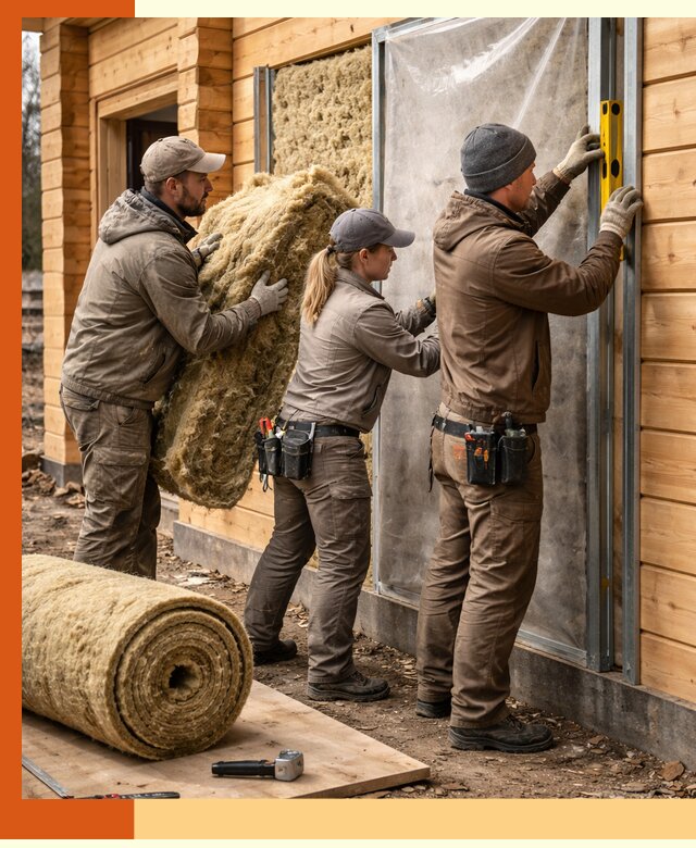 Утепление дома из двойного бруса в Новошахтинске качественно и надёжно
