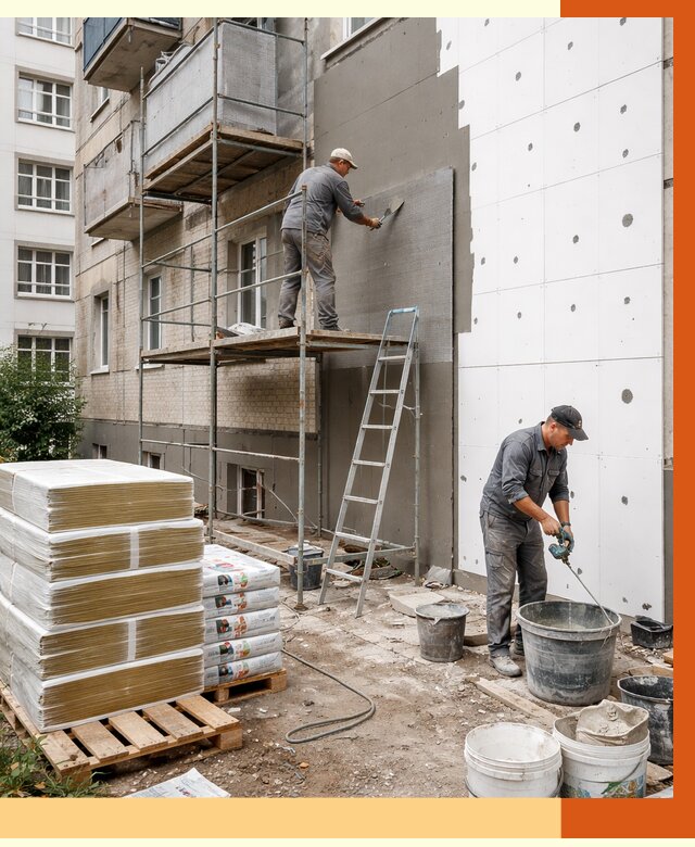 Утепление квартиры снаружи в Новошахтинске от 6406 руб/м2 под ключ | ТепломастерНвш