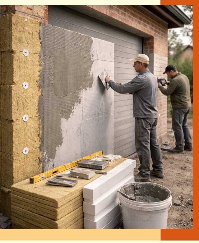 Утепление гаража снаружи в Новошахтинске от 4375 руб. за м2 — наружное утепление под ключ | ТепломастерНвш