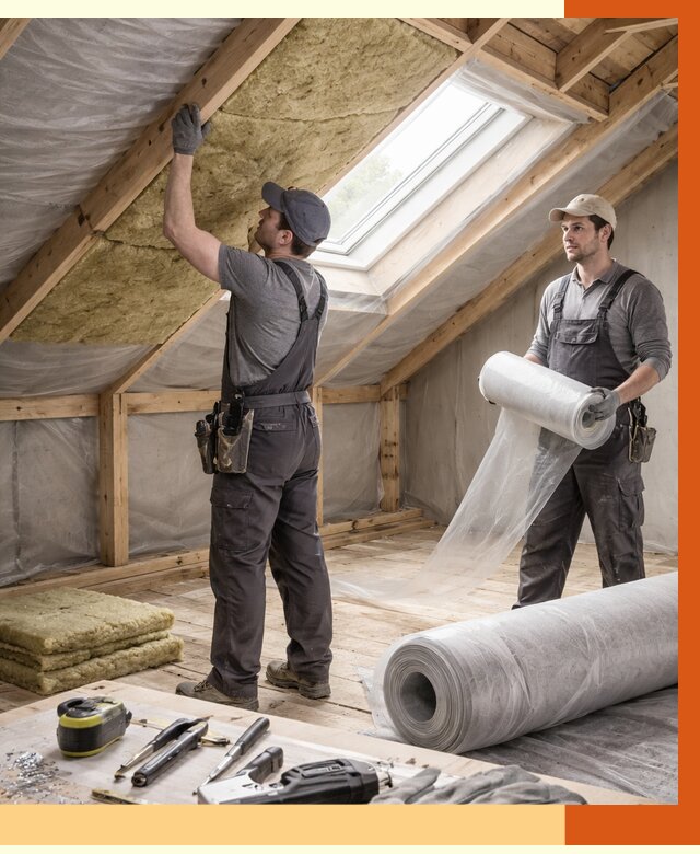 Утепление крыши изнутри мансарды в Новошахтинске от 4375 руб./м² | ТепломастерНвш