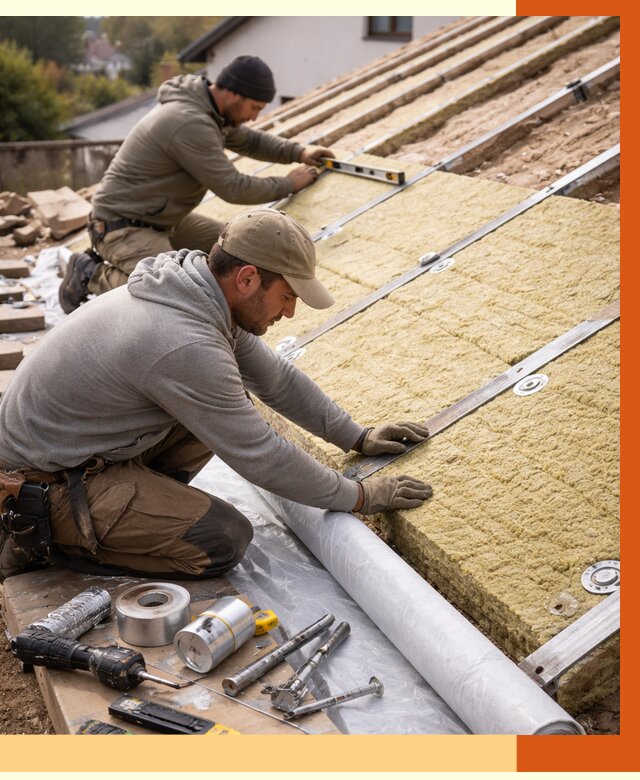 Утепление крыши снаружи в Новошахтинске под ключ от 1250 руб./м2 | ТепломастерНвш