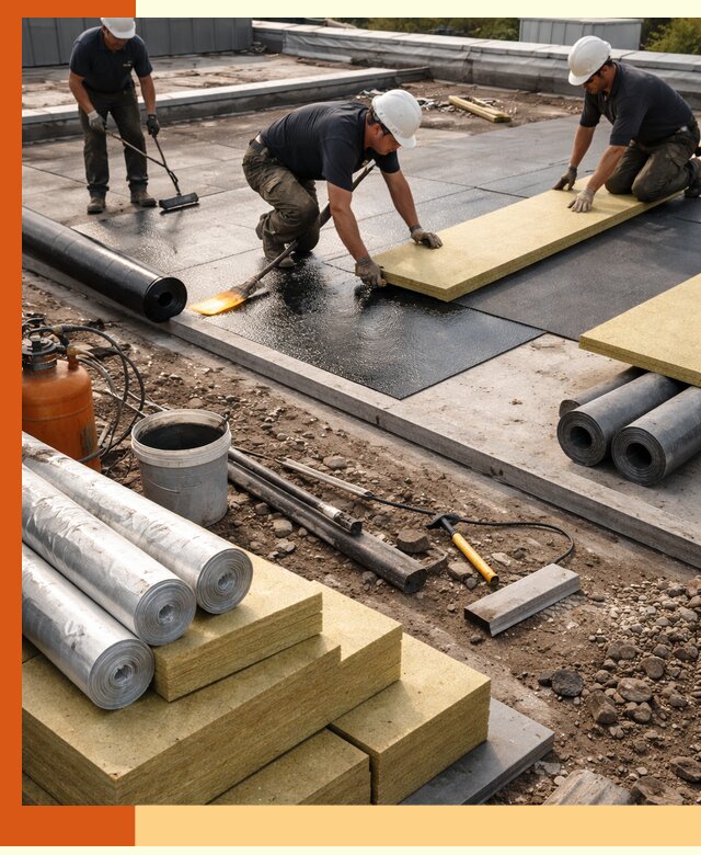 Утепление плоской крыши в Новошахтинске — надежная теплоизоляция и герметизация