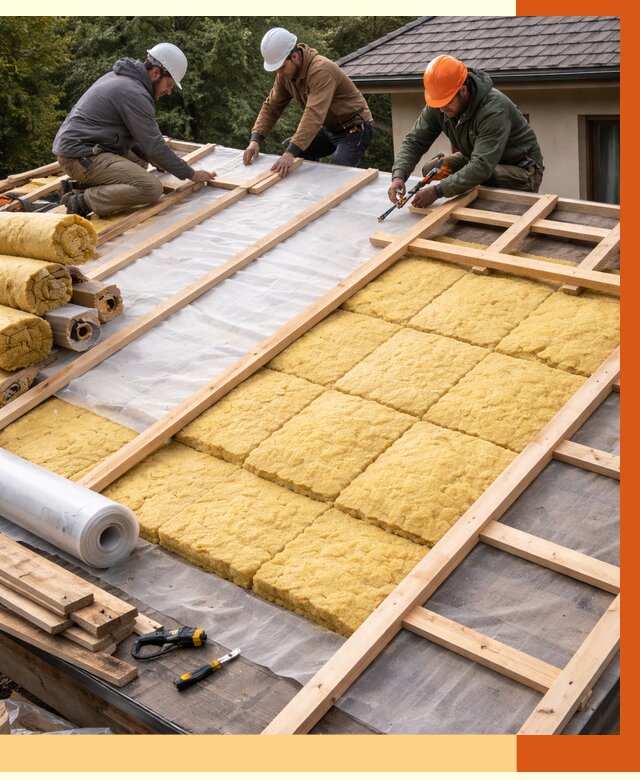 Утепление скатной крыши в Новошахтинске от 1302 руб./м2 под ключ | ТепломастерНвш