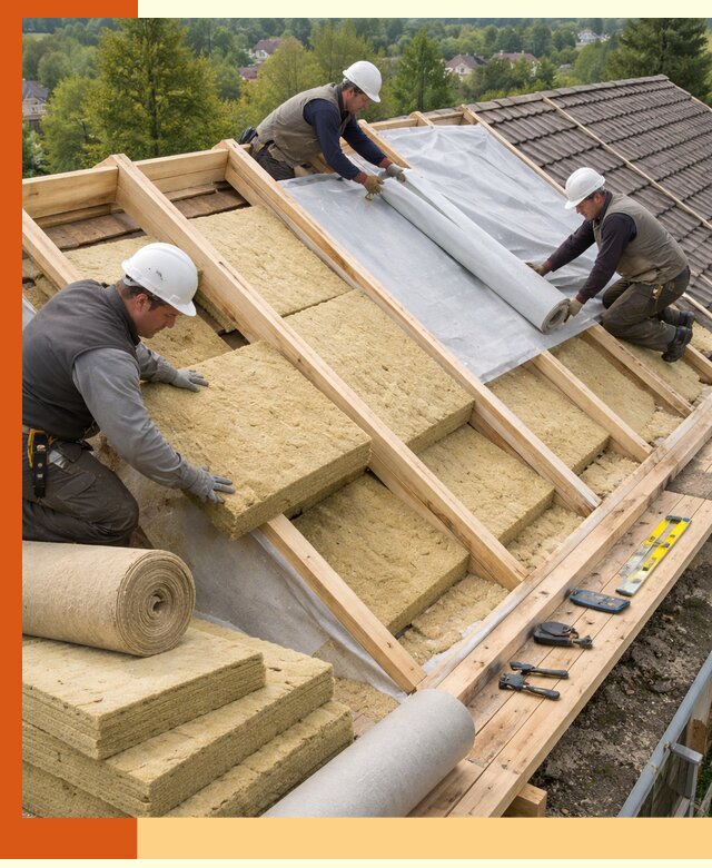 Утепление скатной крыши в Новошахтинске качественно и надёжно