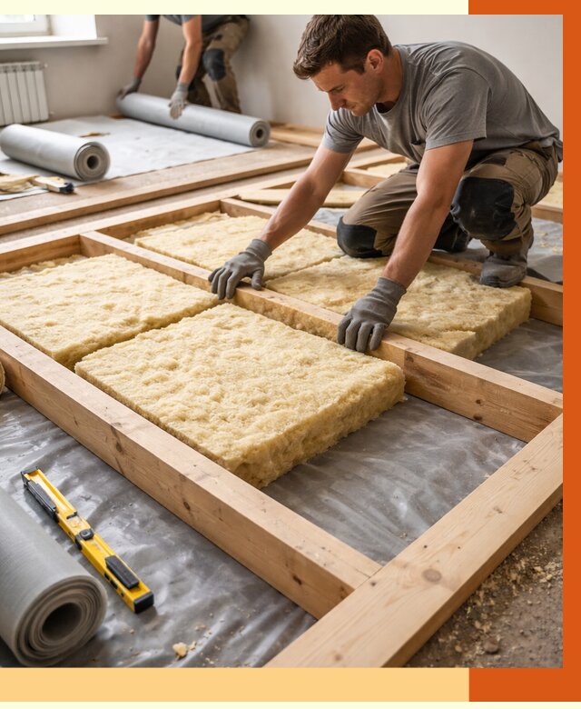 Утепление деревянного пола в Новошахтинске от 1562 руб./м2 под ключ | ТепломастерНвш