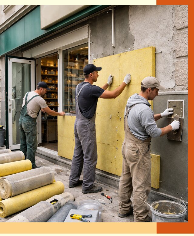 Утепление магазина в Новошахтинске от 4687 руб/м2 — цена, стены и снаружи | ТепломастерНвш