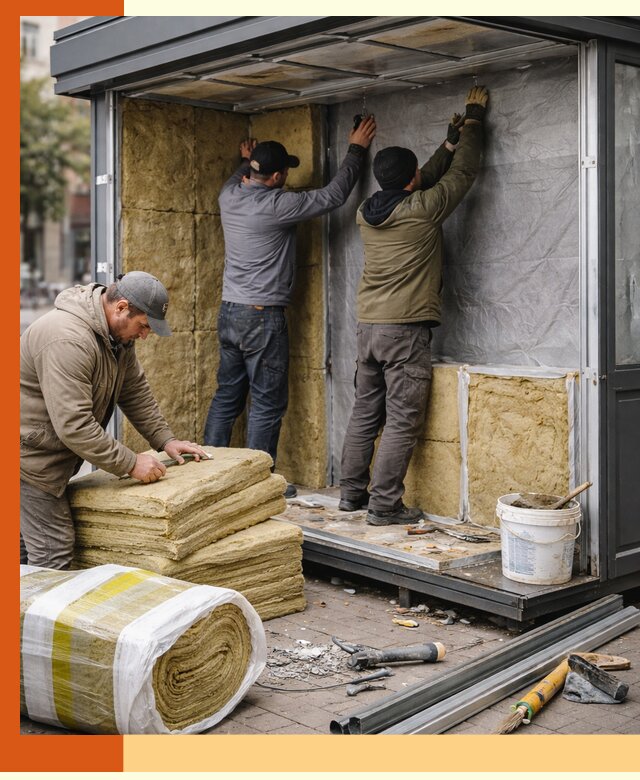 Утепление павильона шаурмы под ключ в Новошахтинске