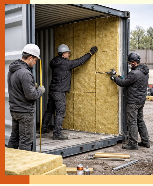 Утепление морского контейнера в Новошахтинске: надежная теплоизоляция и защита
