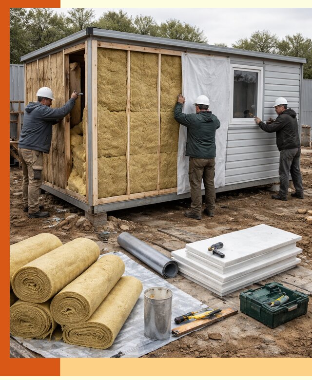 Утепление строительной бытовки под ключ в Новошахтинске для любых условий