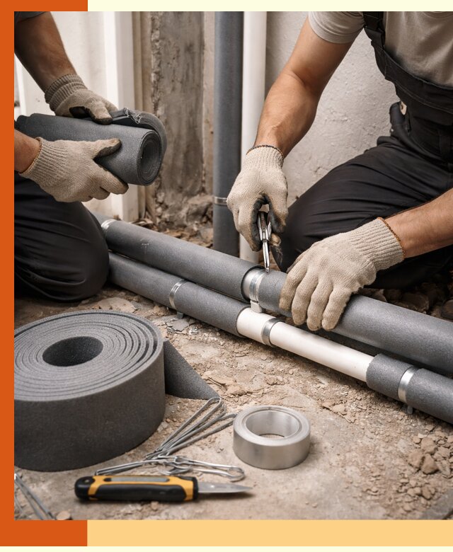 Утепление труб водоснабжения в Новошахтинске — монтаж и защита сети