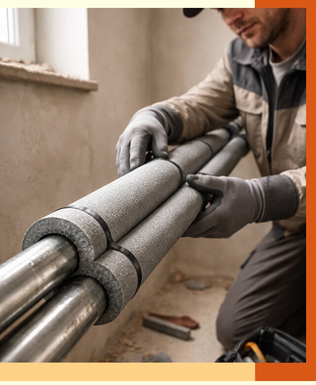 Утепление труб отопления в Новошахтинске от 2969 руб. за м² — услуги под ключ | ТепломастерНвш