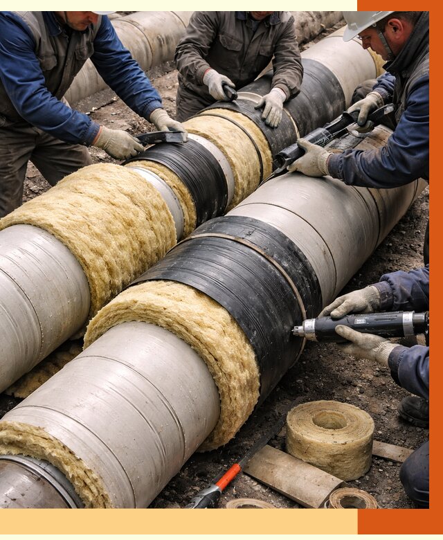 Утепление трубопровода в Новошахтинске под ключ от 1927 руб. — надежно и выгодно | ТепломастерНвш