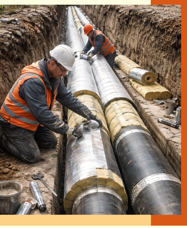 Утепление теплотрассы в Новошахтинске от 4687 руб./м2 — ппу и комплексная изоляция | ТепломастерНвш