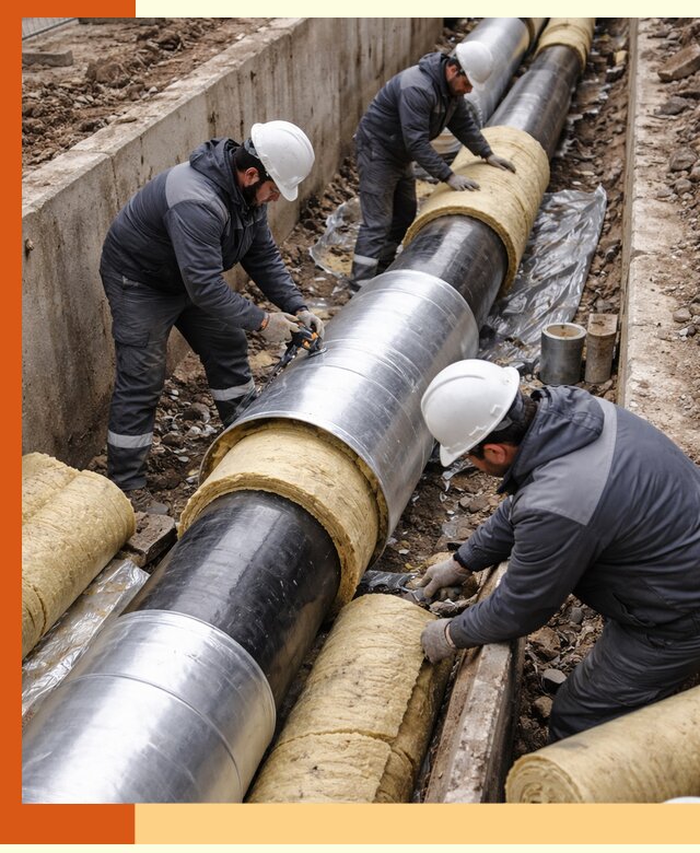 Утепление теплотрассы в Новошахтинске: утеплительные работы и материалы