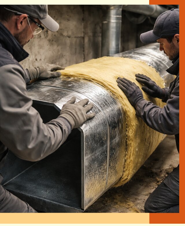 Утепление воздуховодов в Новошахтинске от 4375 руб. — теплоизоляция вентиляции | ТепломастерНвш