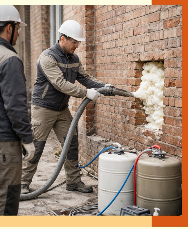 Заливка ППУ в пустоты кирпичной стены в Новошахтинске от 2864 руб. | ТепломастерНвш