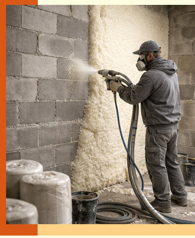 Утепление блочной стены ППУ в Новошахтинске качественно и надёжно