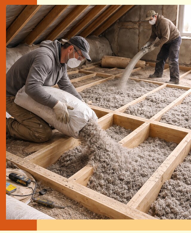 Заполнение полостей чердачного перекрытия в Новошахтинске качественно и надёжно