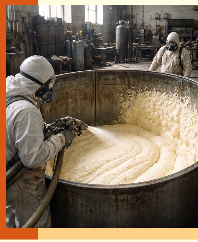 Заливка ппу в емкости с полной изоляцией и герметизацией в Новошахтинске