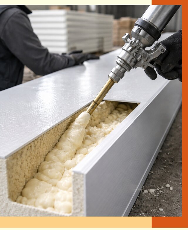 Заполнение пустот холодильных панелей в Новошахтинске от 7812 руб. | ТепломастерНвш