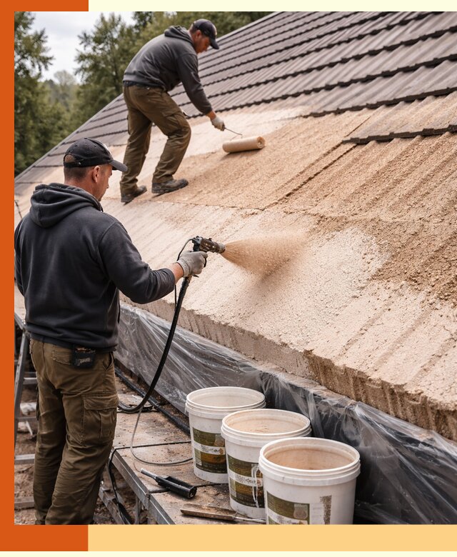 Утепление кровли жидкой пробкой в Новошахтинске для домов и зданий