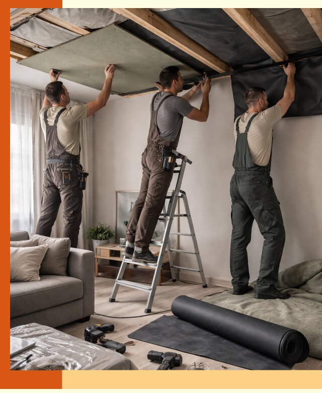 Шумоизоляция потолка в Новошахтинске — профессиональное устранение шумов