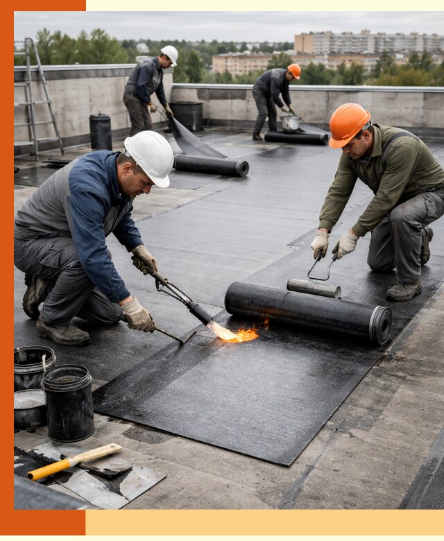 Профессиональная гидроизоляция плоской кровли в Новошахтинске
