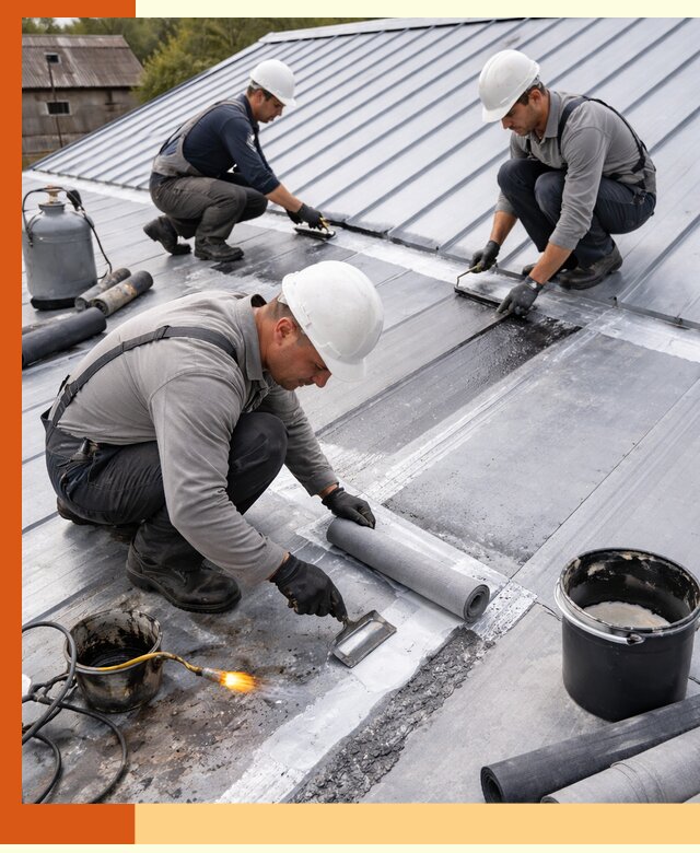 Гидроизоляция металлической кровли с гарантией в Новошахтинске