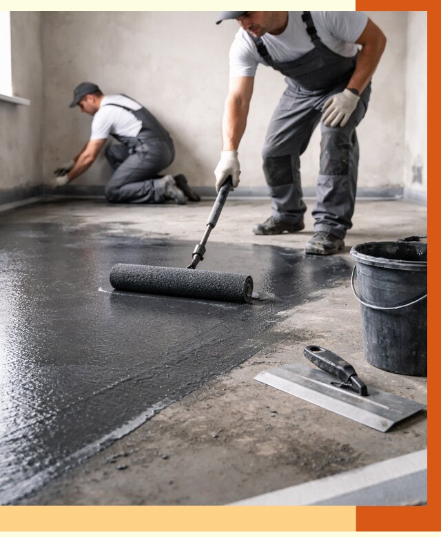 Профессиональная гидроизоляция пола в Новошахтинске от 8854 руб. под ключ | ТепломастерНвш