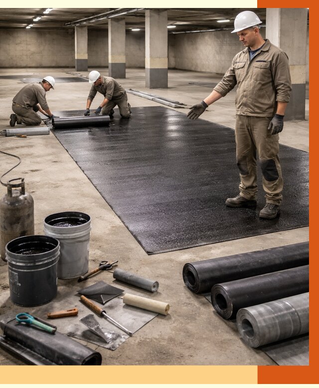 Гидроизоляция паркинга в Новошахтинске от 1250 руб/м² — профессиональная защита | ТепломастерНвш