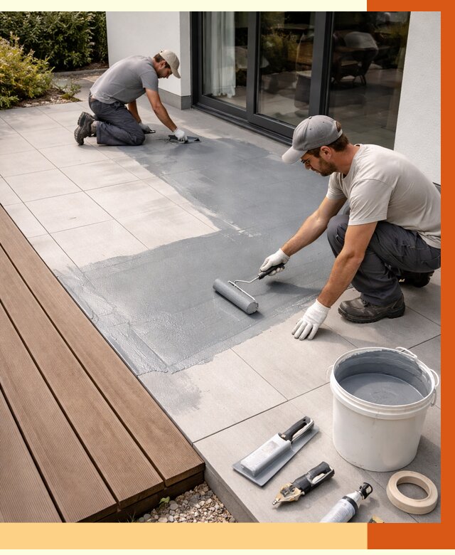 Гидроизоляция террасы в Новошахтинске под ключ от 7812 руб./м² | ТепломастерНвш