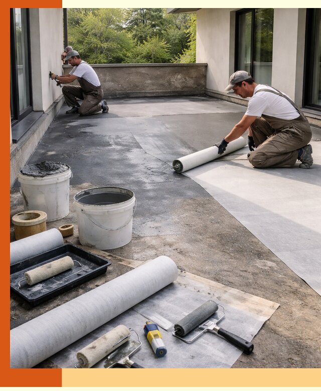 Гидроизоляция террасы в Новошахтинске — надежная защита от влаги и протечек