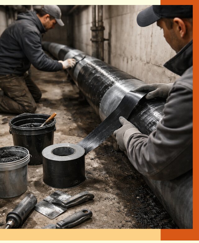 Гидроизоляция труб в Новошахтинске от 2604 руб. — профессиональная герметизация | ТепломастерНвш