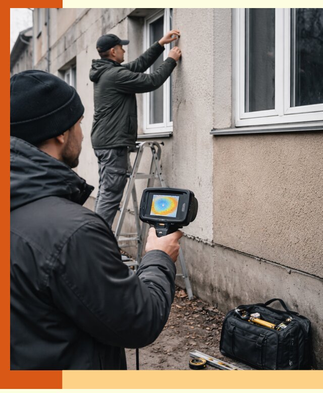 Тепловизионное обследование фасада в Новошахтинске для выявления дефектов