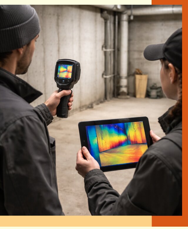 Тепловизионное обследование подвала в Новошахтинске от 4687 руб. — проверка гидроизоляции | ТепломастерНвш