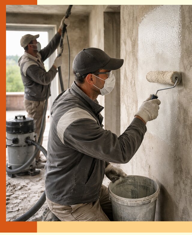 Подготовка поверхности под напыление утеплителя в Новошахтинске