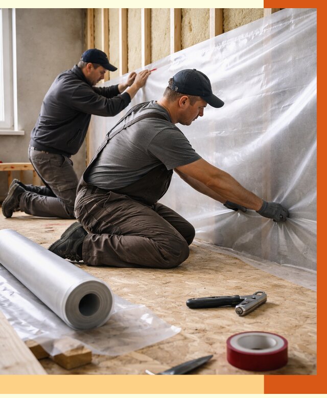 Монтаж пароизоляции в Новошахтинске от 2604 руб. — установка и укладка под ключ | ТепломастерНвш